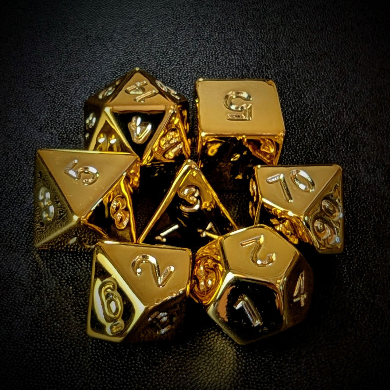 Yellow Metallic Acrylic - 7pcs RPG Dice Set