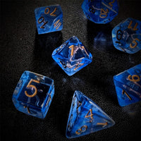 Thumbnail for Violin in Clear & Blue Resin - 7pcs RPG Full Dice Set