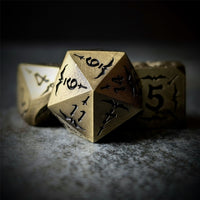 Thumbnail for Black Sword in Gold Metal - 7pcs RPG Dice Set