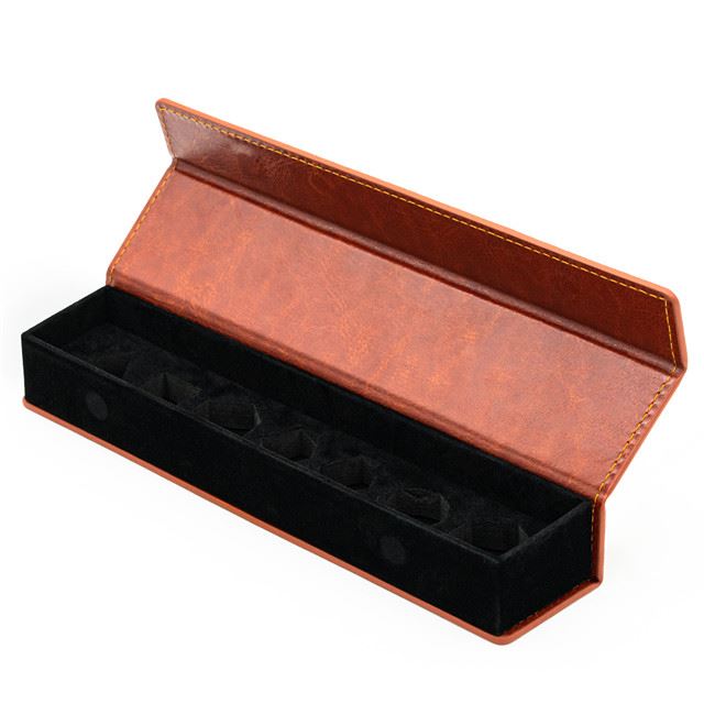 Brown Top PU Leather - Magnetic Flip Dice Storage