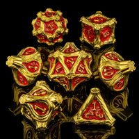 Thumbnail for 7pcs Dice Metal Tree Stump Red Gold