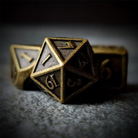 Thumbnail for Brushed Worn Bronze Metal - 7pcs RPG Dice Set