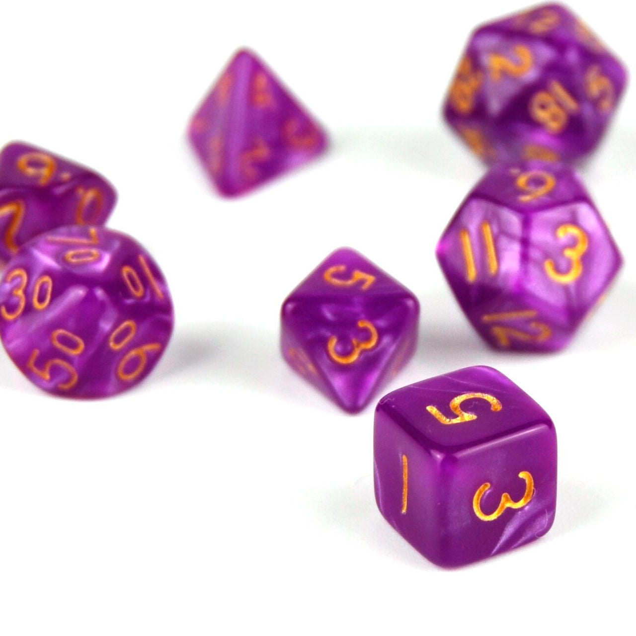 Silk Magenta Acrylic - 7pcs RPG Mini Dice Set