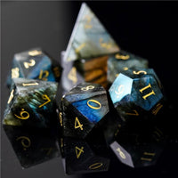 Thumbnail for Blue Labradorite Gemstone - 7pcs RPG Dice Set