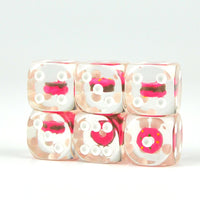 Thumbnail for Pink Donut in Clear Resin - 6pcs D6 RPG Dice Set