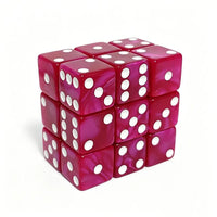 Thumbnail for 30pcs D6 16mm Dice Acrylic Blend Pips Square White Font Magenta