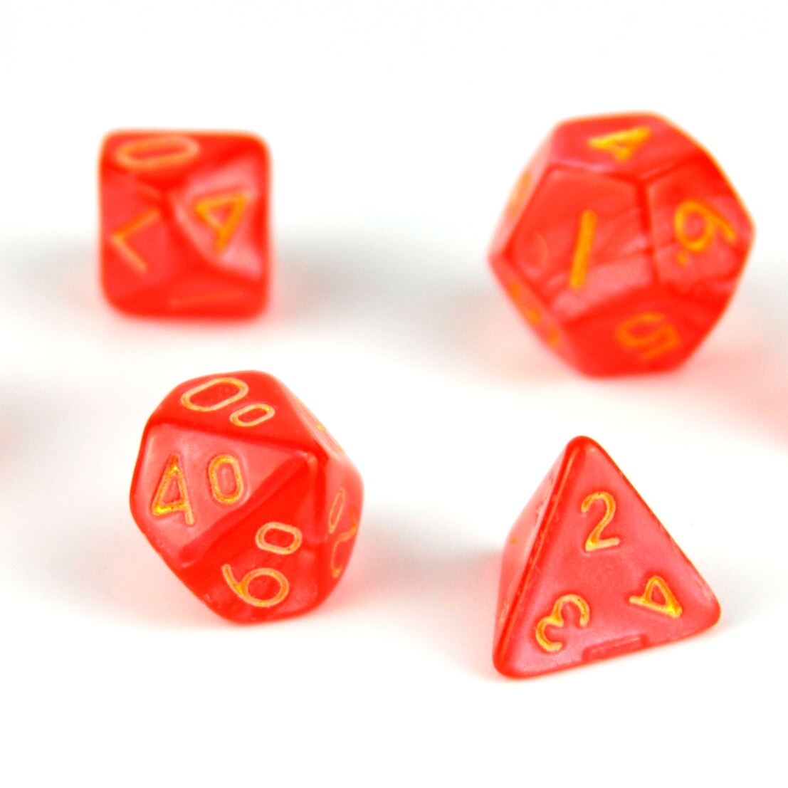 Silk Red Acrylic - 7pcs RPG Mini Dice Set