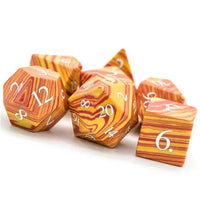 Thumbnail for Layered Orange and Yellow Turquise Gemstone - 7pcs RPG Dice Set