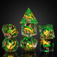 Thumbnail for Bee in Clear & Yellow Filled Sharp Resin - 7pcs RPG Dice Set