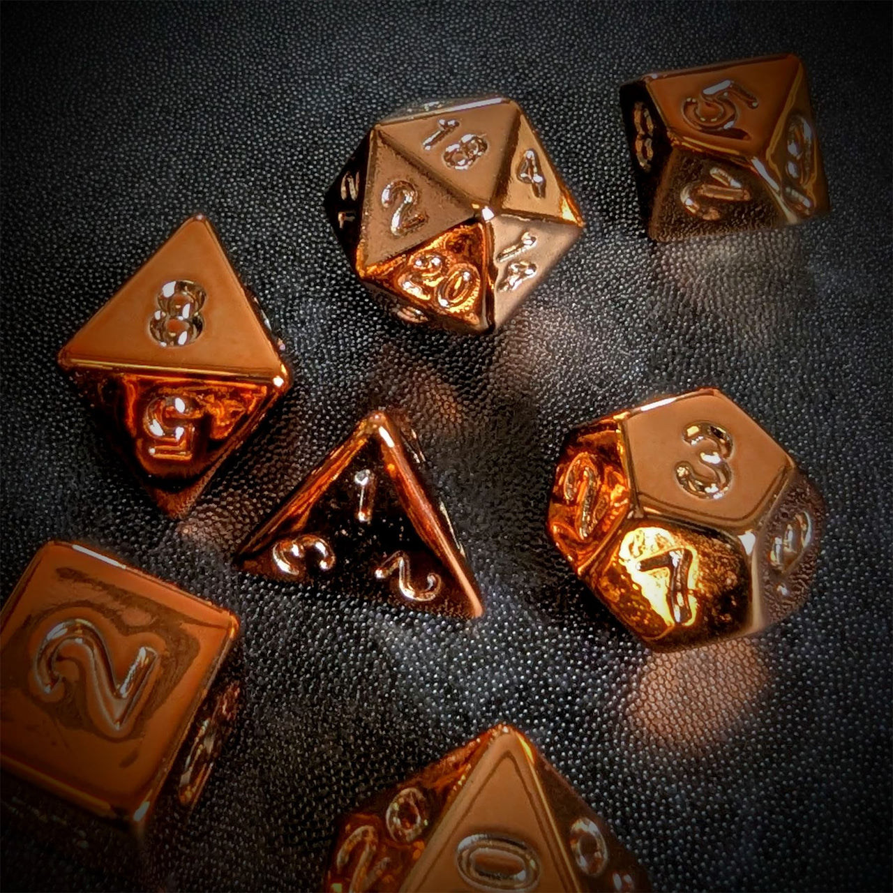 Copper Metallic Acrylic - 7pcs RPG Dice Set