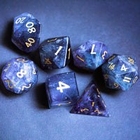 Thumbnail for 7pcs Dice Gem Stone Fluorite Purple