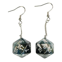 Thumbnail for Black Clear Resin Layered - D20 Earings