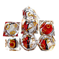 Thumbnail for 7pcs Dice Sharp Filled Poke Ball Gold Font Clear
