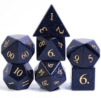 Thumbnail for Navy Blue Goldstone Gemstone - 7pcs RPG Dice Set