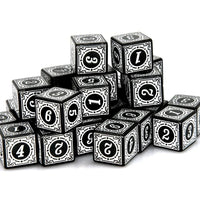 Thumbnail for 16mm Black & White Acrylic Lattice  - 6pcs D6 RPG Dice Set