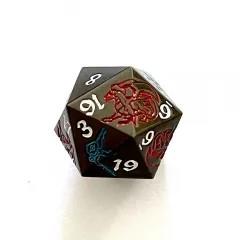 Red and Blue in Nickel Metal - 7pcs RPG Dice Set