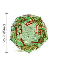 Thumbnail for Bubbles in Clear & Green Sharp Acrylic - D20 RPG Dice