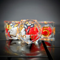 Thumbnail for 7pcs Dice Sharp Filled Poke Ball Gold Font Clear