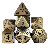 Thumbnail for Black Sword in Gold Metal - 7pcs RPG Dice Set