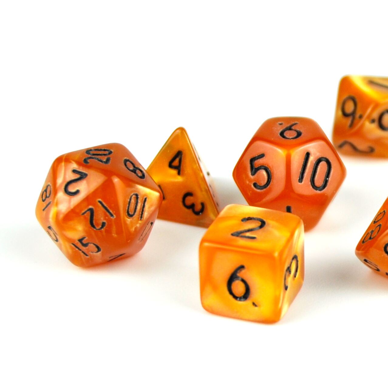 Silk Orange Acrylic - 7pcs RPG Mini Dice Set