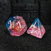 Thumbnail for 7pcs Dice Resin Glitter Pink Font Pink Blue