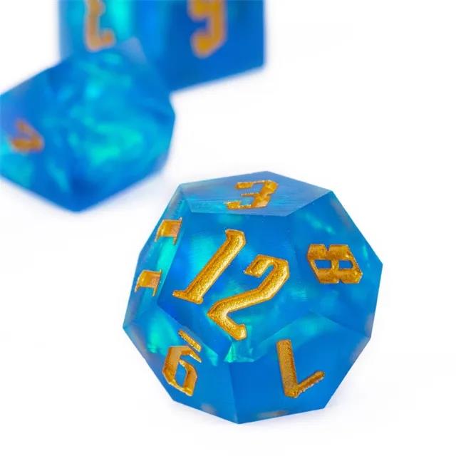 Candy in Blue Frosted Sharp Resin - 7pcs RPG Dice Set