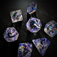 Thumbnail for Cats in Clear Resin - 7pcs RPG Full Dice Set