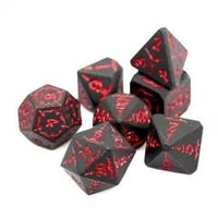 Thumbnail for Red Sword in Black Metal - 7pcs RPG Dice Set