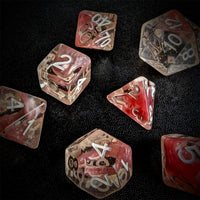 Thumbnail for Pink Swirl in Clear Resin - 7pcs RPG Full Dice Set