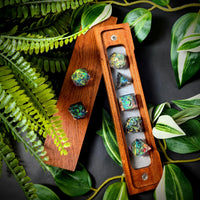 Thumbnail for Beasts on Clear with Candy Sharp Resin - 7pcs RPG Dice Set
