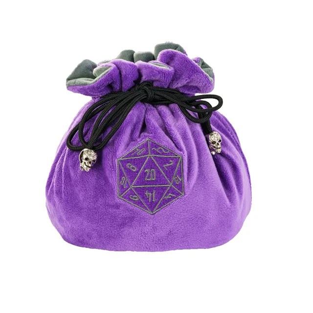 Purple Bag with Compartments - Soft Dice Storage