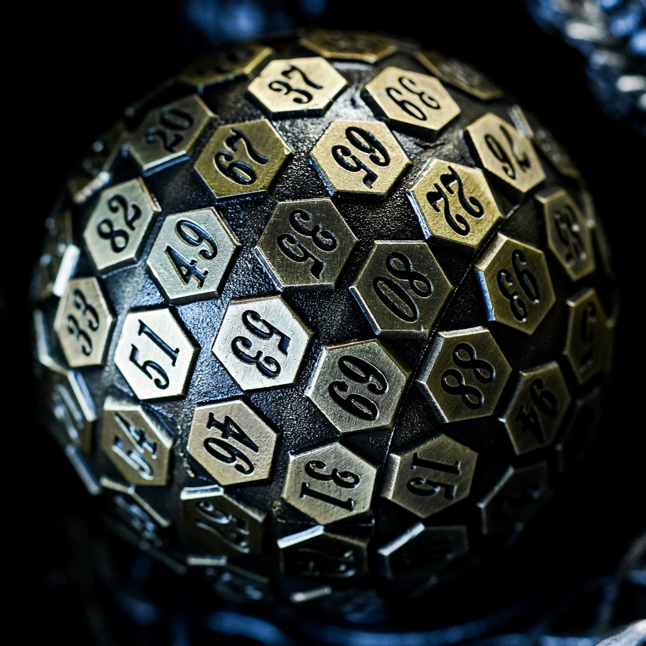 D100 RPG Dice - Bronze Metal