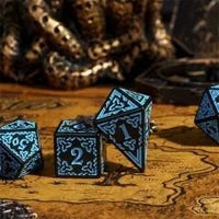 Thumbnail for Blue Celtic Knot on Black Acrylic - 7pcs RPG Full Dice Set
