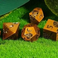 Thumbnail for Lotus Flower in Gold Metal - 7pcs RPG Dice Set