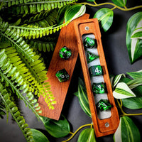 Thumbnail for Skull in Green Filled Sharp Resin - 7pcs RPG Dice Set