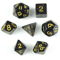 Thumbnail for Glitter in Black Acrylic - 7pcs RPG Mini Dice Set