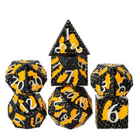 Thumbnail for Black & Yellow Metal - 7pcs RPG Dice Set