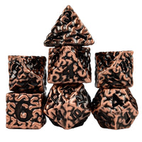 Thumbnail for 7pcs RPG Dice Set - Black Wash over Copper Metal Brains