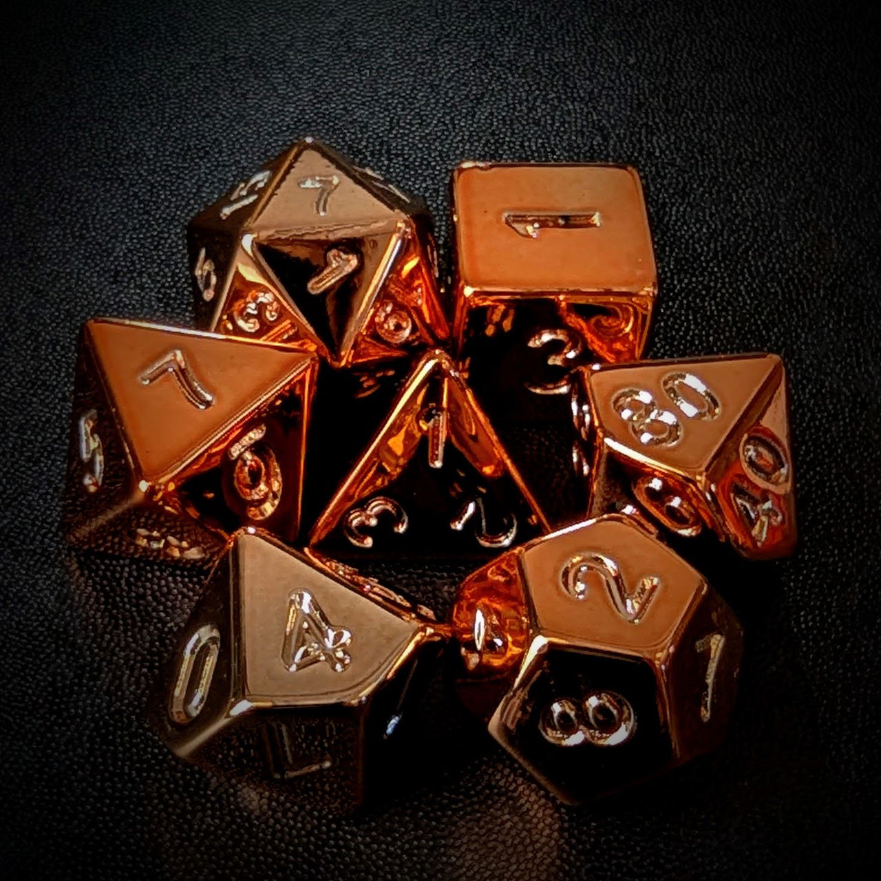 Copper Metallic Acrylic - 7pcs RPG Dice Set