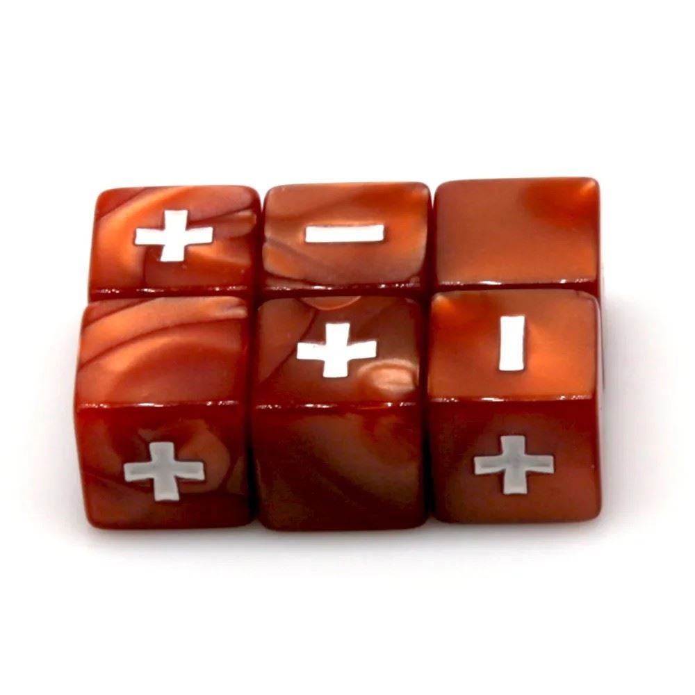 16mm Red Counter Acrylic  - 6pcs D6 RPG Dice Set