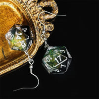 Thumbnail for Black Clear Resin Layered - D20 Earings