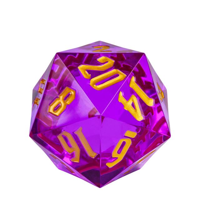 Magenta & Clear Sharp Acrylic - D20 RPG Dice