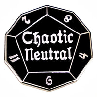 Thumbnail for Black Chaotic Neutral D12 Pin - Novelty