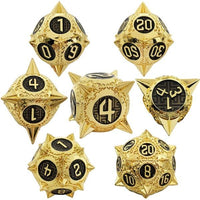 Thumbnail for 7pcs Dice Metal Spike Ball Gold Black