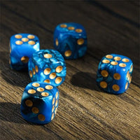 Thumbnail for 16mm Blue & Black Acrylic  - 6pcs D6 RPG Dice Set