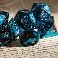 Thumbnail for 7pcs Dice Metal Aluminium White Font Whales Black Blue