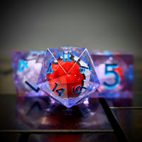 Thumbnail for 7pcs Dice Sharp Filled Poke Ball Blue Font Clear