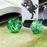 Thumbnail for Skull in Green Filled Sharp Resin - 7pcs RPG Dice Set