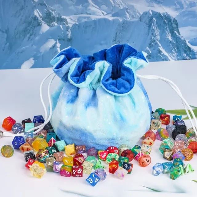 Star on White & Blue Bag with Compartments - Soft Dice Storage