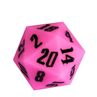 Thumbnail for Black on Solid Pink Silicone - D20 RPG Dice